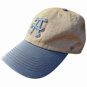 Asheville Tourists '47 Brand Strap Back Baseball Hat MiLB Tan Slate Distressed